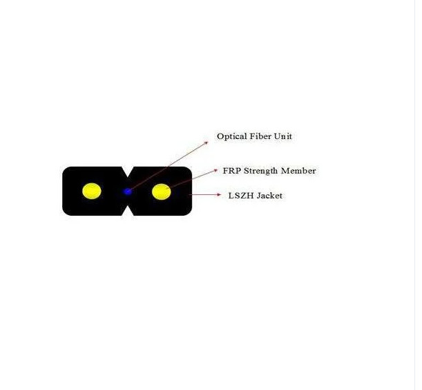 FTTH Drop Cable Indoor 1/2 core Arco tipo FRP/acciaio
