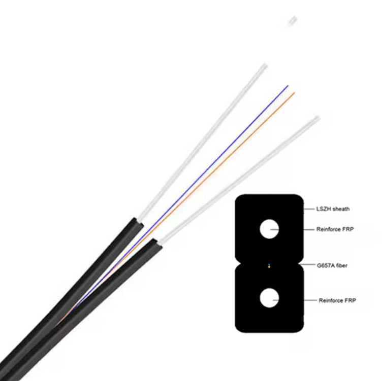 FTTH Drop Cable Singlemode 1-2 Core GJXFH FRP Strength Member