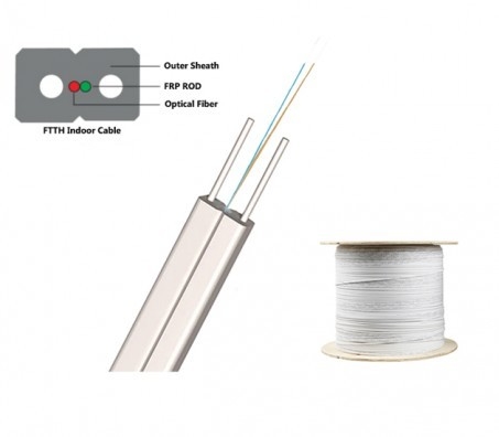Cable FTTH mono-mode indoor drop 1-12 core per connessione senza soluzione di continuità