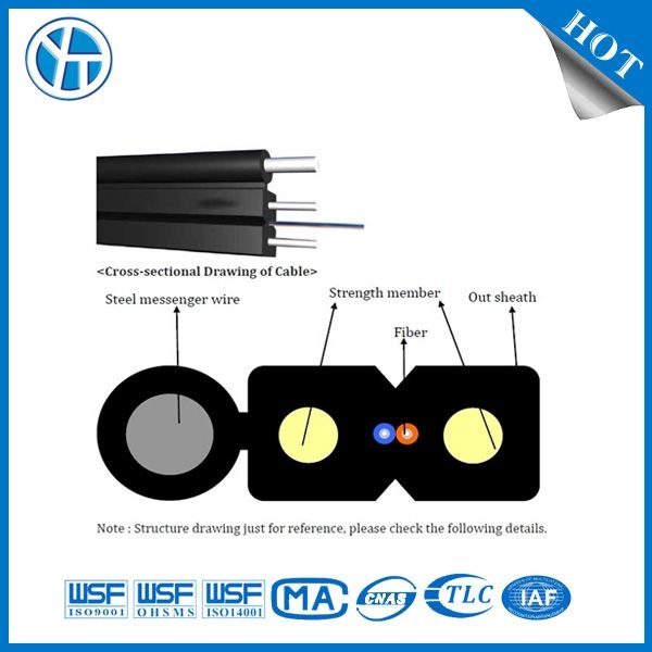 200N resistenza alla trazione Cable FTTH Drop Indoor Yofc Fibre per una connettività senza soluzione di continuità