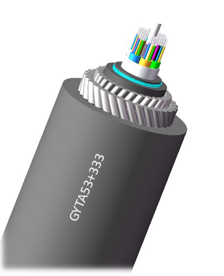 GYTA53+333 Cavo in fibra ottica direttamente sepolto 2-144 nuclei doppio filo di acciaio blindato